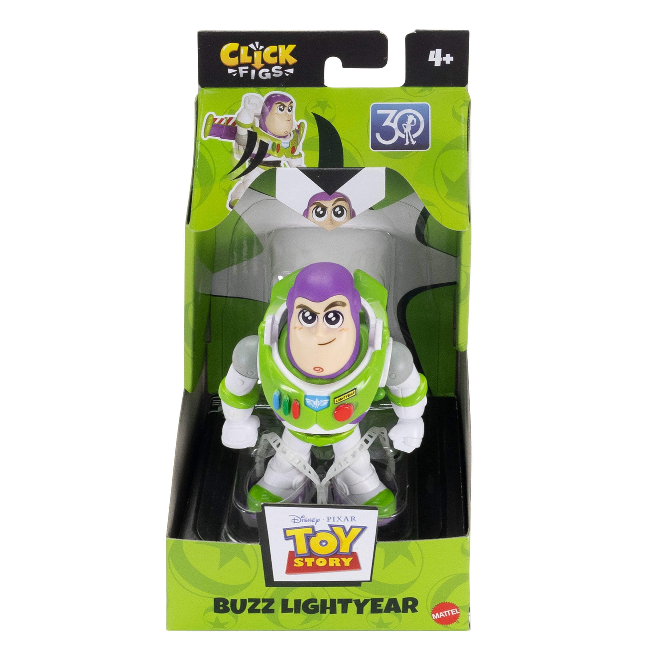 Disney and Pixar Click Figs Buzz Lightyear, Toy Story Small Movie Toy with Pop Up Action Move