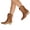 A Brown, variant on Women's Fashion Belt Buckle Mid Calf Cowboy Boots Lightweight Leather Ankle Winter Booties Chunky Heel Western Cowgirl Boots Black Size 9