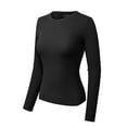 thumbnail image 3 of Made by Olivia Women's Solid Long Sleeve Crew Neck Fitted Ribbed Sweater Top, 3 of 7