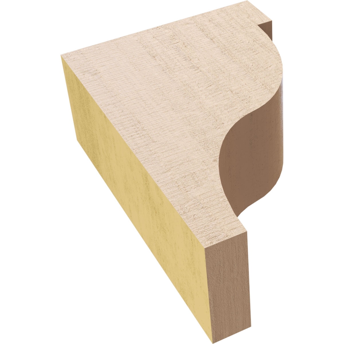2"W x 4"D x 6"H Classic Garner Rough Cedar Woodgrain TimberThane Corbel, Primed Tan