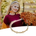 thumbnail image 2 of 1 Uds. Diademas anudadas para mujer, accesorios para el cabello con bandas finas de diamantes de imitación a la moda, champán, 2 of 7