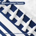 thumbnail image 4 of Cortina de ducha azul con borla para decoración de baño, cortina de ducha a rayas azules, cortina de baño de poliéster elegante, 4 of 4