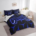 thumbnail image 3 of Castle Fairy Honeycomb Video Game Bedding Comforter Set,Geometric Queen Bedding Sets, 3 of 8
