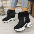 thumbnail image 3 of Rokment Orthopedic Platform Wedge Mid Calf Snow Boots for Women 2025 Winter Fashion Fuzzy Warm Air Cushion Zip up Chunky Walking Dress Ankle Booties Black Size 6, 3 of 7