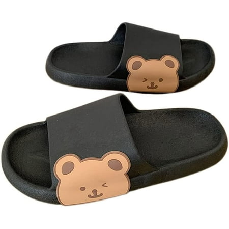 

PIKADINGNIS Cute Cartoon Unisex House Slipper Open Toe Indoor and Outdoor Slippers Anti-Slip Soft Casual Cool Bathroom Shoes