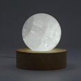 thumbnail image 2 of Justinstones Selenite LED Light Round Wood Display Base for Stone Crystal USB Table Light Home Office Decor, 2 of 5