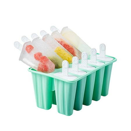 

Popsicle Molds 10 Cavities Silicone Ice Pop Models Popsicle Models Reusable Easy Release Ice Pop Maker (10 Cavities-Green)