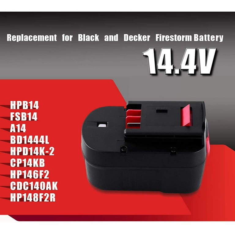for BLACK+DECKER 14.4 Volt Slide Pack Battery Charger HPB14 FIRESTORM FSB14  A14