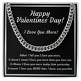 thumbnail image 5 of Happy Valentine's Day Stainless Steel Cuban Necklace for Him Husband Boyfriend Gift Present, 5 of 10