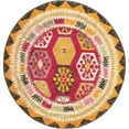 thumbnail image 1 of Unique Loom Sedona Over-Dyed Geometric Rug 3' 3 x 3' 3 Round Fuchsia/Beige, 1 of 1