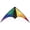 Colorwave, variant on In the Breeze 3346 —Aurora 48" Stunt Kite — Colorful Dual Line Sport Kite