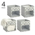 thumbnail image 2 of mDesign Fabric Nursery Storage Cube, Front Window/Handle, 4 Pack, Gray Checkered, 2 of 9