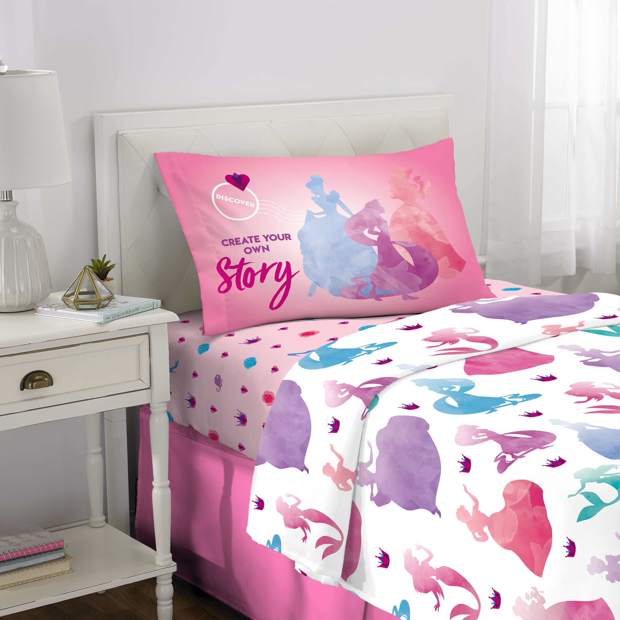 Disney Princess Sheet Set, Kids Bedding, 3Piece Twin Size