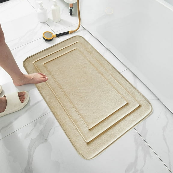 Yokan Bathroom Rugs Set of 2, Non-Slip Bath Mat & Towel Rack, Absorbent Bathroom Decor, Polyester Fiber Bathroom Carpet for Bathroom Organizer, Soft Floor Mat for Bathroom, 40x60cm