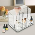 thumbnail image 3 of Soporte transparente para brochas de maquillaje, 7 compartimentos, lápiz de cejas, multifunción, cosméticos, baño, tocador, organizador, caja, hogar, Opción 3 Sunnimix Soporte para brochas de maquillaje, 3 of 8