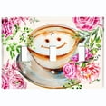 thumbnail image 2 of Metal Light Switch Wall Plate Outlet Cover (Coffee Mocha Espresso Cup Smiley Face Pink Roses - Triple Toggle), 2 of 2