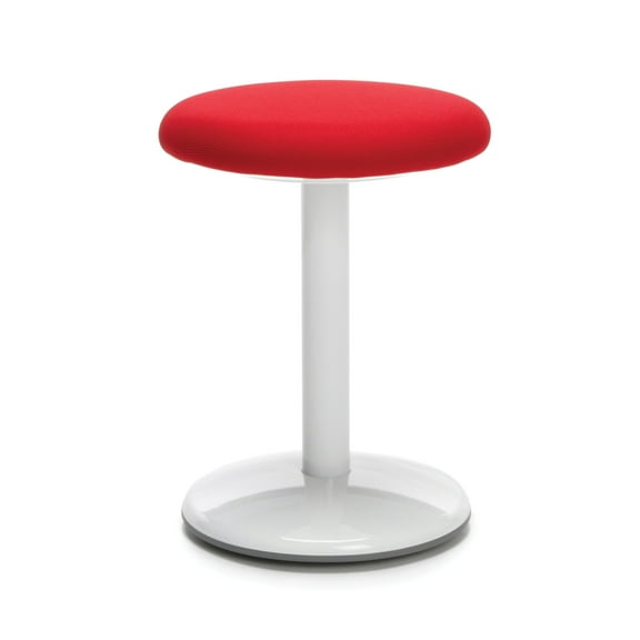 OFM Orbit Active Adjustable Stool - 18" Tall Fabric Backless Stool, Red