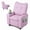 Pink, variant on Costway Kids Recliner for Ages 3+, PU Leather Push Back Toddler Sofa with Cup Holder Black