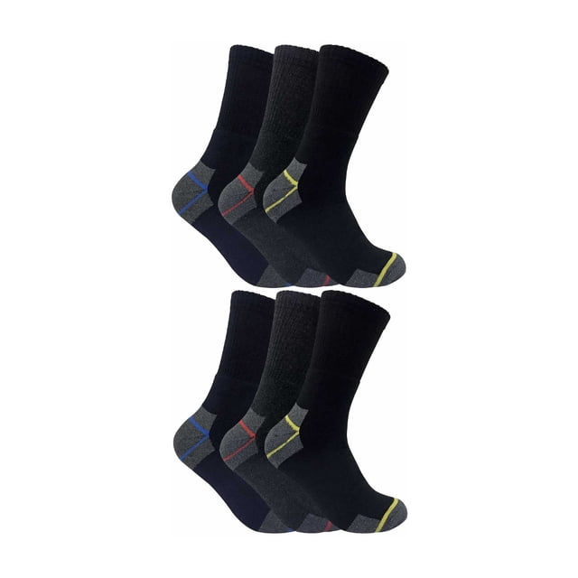 Sock Snob - 6 Pairs Mens Cotton Work Socks for Steel Toe Boots