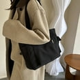thumbnail image 2 of Stylago Canvas Tote Bags for Women Large Capacity Shoulder Purses with Side Pocket College Students Casual Book Pack for Daily Use Black, 2 of 7