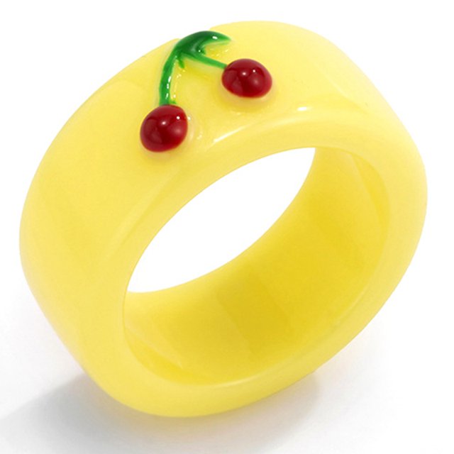 Women Ring Resin Round Cute Decorative Finger Ring Knuckle Ring Stackable Ring