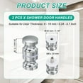 thumbnail image 2 of Uxcell Glass Shower Door Handle, Aluminum Alloy Back-to-Back Shower Door Knob for Bathroom Silver, 2 of 7