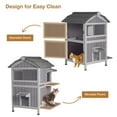 thumbnail image 3 of Outdoor Cat House Feral Cat Enclosure Weatherproof Kitty 2-Story Shelter with Escape Doors, 3 of 7