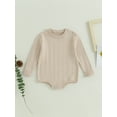 thumbnail image 2 of Bagilaanoe Newborn Baby Girl Boy Rompers Sweater Solid Long Sleeve Knit Bodysuits 3M 6M 9M 12M 24M Warm One Piece Short Jumpsuit, 2 of 8
