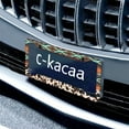 thumbnail image 6 of Renewold Southwest American Tribal Cow Print License Plate Frame with Screws Accessories Tribal Animal Print Auto Decor for Standard US License, Set of 2, Cyan Orange, 6 of 7