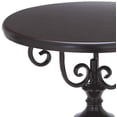 thumbnail image 3 of Decmode - Vintage Style Black Metal End Table with Red Accents & Scrolled Base, Small Round Accent Table, Black Side Table with Tripod Base, 17” x 29”, 3 of 7