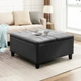 thumbnail image 7 of ZAFLY Square Ottoman with Storage, Coffee Table Ottoman with Lift Top, Upholstered Footstool for Bedroom/Living Room - Dark Grey, 7 of 7