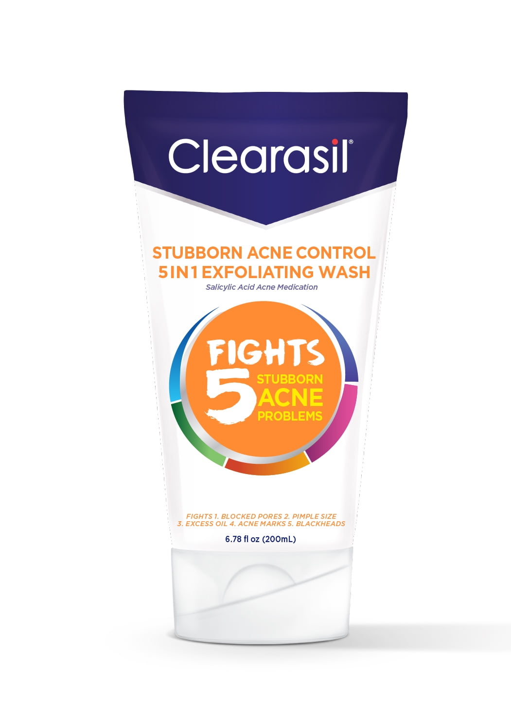 Clearasil Stubborn Acne Exfoliating Acne Face Wash Normal To Oily Skin 6 78 Fl Oz Walmart Com Walmart Com