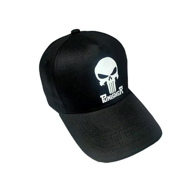 Gorra de béisbol Punishers Anime Snapback de algodón negra