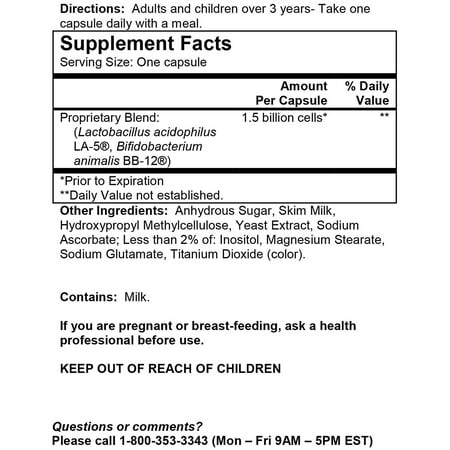 TruBiotics Daily Probiotic, 30 capsules - Gluten Free, Soy Free Digestive + Immune Health Support Supplement for Men and Women