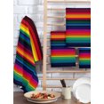 thumbnail image 2 of Rainbow Stripes Kitchen Dish Towels for Drying Dishes Set of 4, Mexico Colored Stripes Minimalist Waffle Weave Microfiber Hand Tea Bathroom Towels Quick Dry & Absorbent Towel 15.7x23.6, 2 of 7