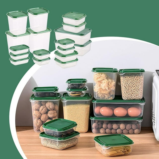 Food Storage Box Sealed Grain Storage Container Transparent Fresh Keeping Box 460/700ml Household Kitchen Fresh Keeping Box Refrigerated Storage Container Snack Storage Box Bento