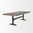thumbnail image 6 of Araxi Rectangular Dark Brown Wood w/ Black Metal Base Dining Table, 6 of 6