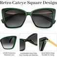 thumbnail image 4 of FEISEDY Trendy Polarized Women Sunglasses, Retro Womens Square Cat Eye Sun Glasses B4134, 4 of 14