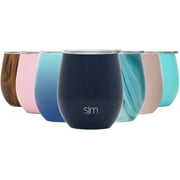 Simple Modern Spirit 8oz Wine Tumbler Glass with Lid - Vacuum Insulated Stemless 18/8 Stainless Steel Wine Cup -Deep Ocean