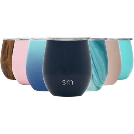 Simple Modern Spirit 8oz Wine Tumbler Glass with Lid - Vacuum Insulated Stemless 18/8 Stainless Steel Wine Cup -Deep Ocean