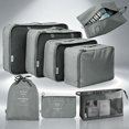 thumbnail image 4 of Travel Packing Cubes 8-Piece Set Foldable Lightweight Luggage Storage Bags with Handles, Versatile Tote Bag for Closet Organizers and Storage, Moving Gray, 4 of 4
