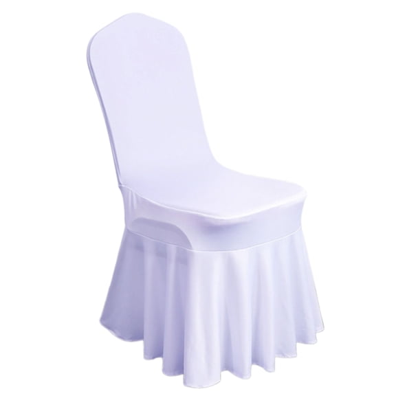 Elegant Sun Skirt Chair Slipcovers Stretch Polyester Milk Silk Fabric Slip Proof Elastic Draping Breathable Seat Cover