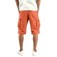 thumbnail image 4 of Men's Everyday Comfort Cargo Shorts Loose Fit Multi-Pocket Drawstring Waist Casual Summer Knee-Length Bottoms Saffron M, 4 of 6