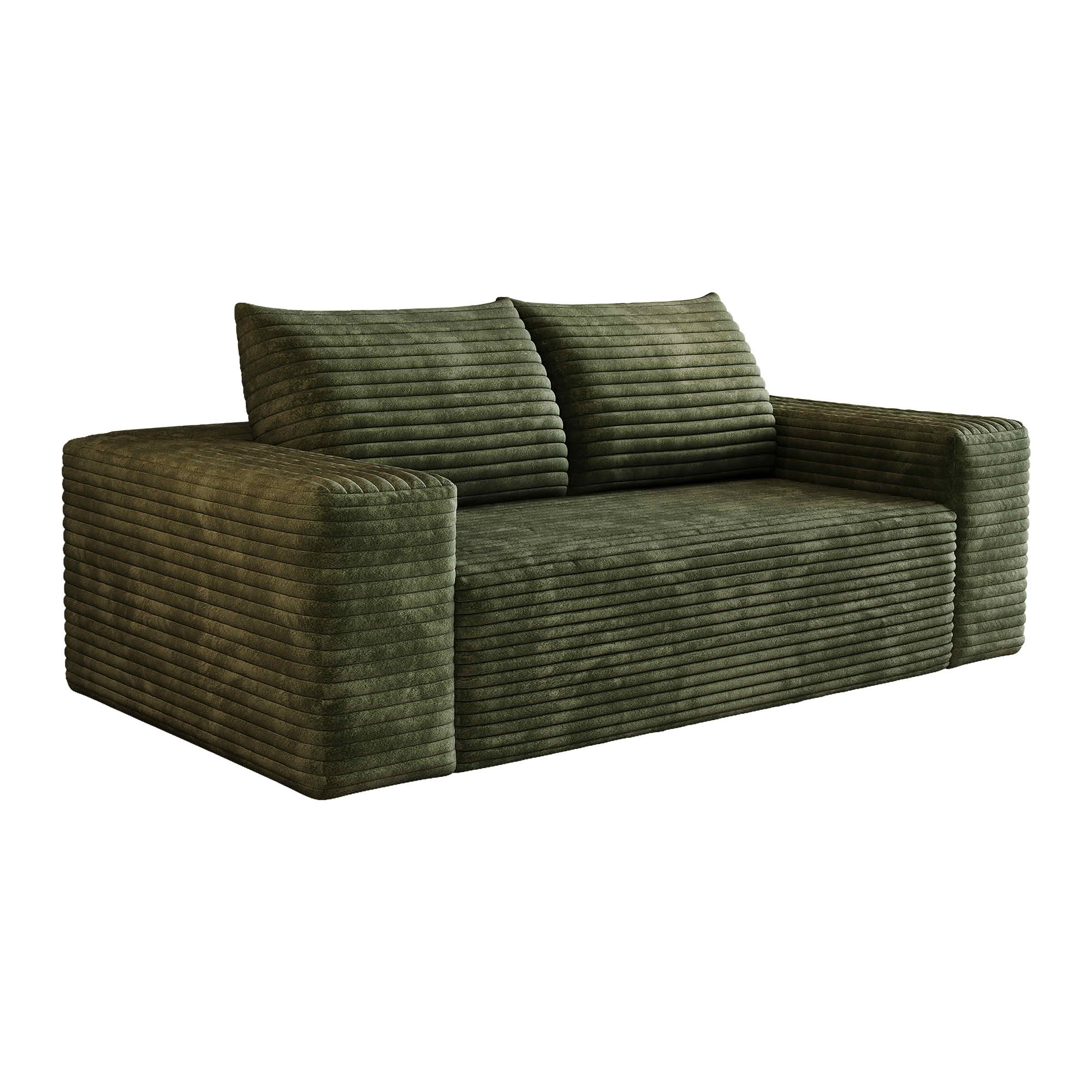 MAYEERTY 63 Inch Corduroy Loveseat Sofa, Deep‑Seat 2‑Seater Couch, No Assembly Required for Living Room Bedroom Apartment Conference Room