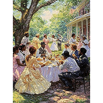 African American Family Reunion Picnic Wall Art/Canvas PaintingSuitable for Living RoomDining RoomKitchenOffice Decoration