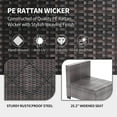 thumbnail image 4 of Rattan Patio Conversation Set with Waterproof Cushions & Leveler, 7 Piece Outdoor Patio Furniture Set with Glass Top Coffee Table, Outdoor Sectional Sofa for Backyard, Poolside, Gazebo, Easy Assembly, 4 of 6
