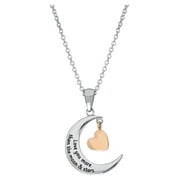 Connections from Hallmark Stainless Steel Crescent Moon and Heart Star Pendant, 18