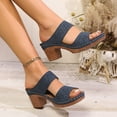 thumbnail image 5 of Hoshose Summer Roman Slingback Chunky Sandals for Women Dressy High Heels Sandals Arch Support, 5 of 8