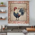 thumbnail image 4 of Farmhouse Roosters Sheer Curtains 54 Inches Long, Countryside Farm Chicken Pink Leaves Light Filering Curtains, Breathable Simi Curtain Privacy Drapes for Kitchen Bathroom Small Window Treatment, 4 of 9