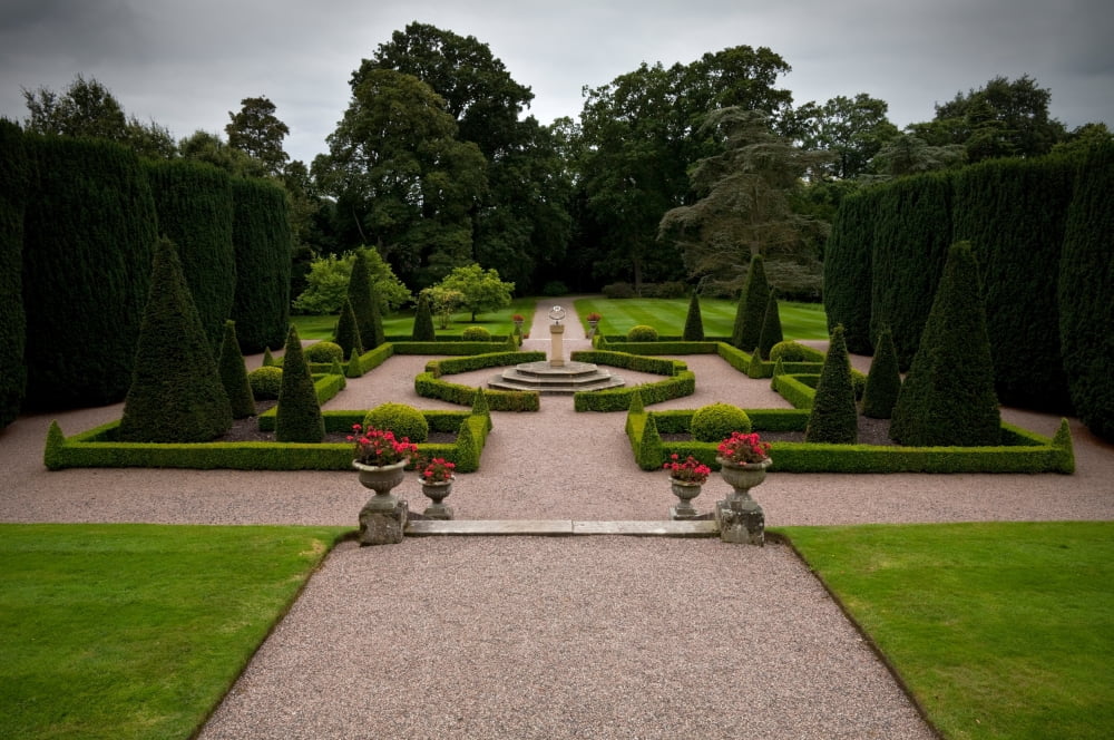 The formal gardens in Hillsborough Castle the official government residence in Northern Ireland An 18th Century Country House in Hillsborough County Down Northern Ireland Canvas Art - Panoramic Images